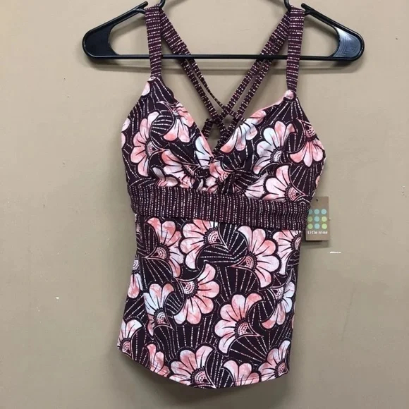 Title Nine Womens Bra Bathing Suit Top New With Tags Floral Pink Tropic - Picture 1 of 4